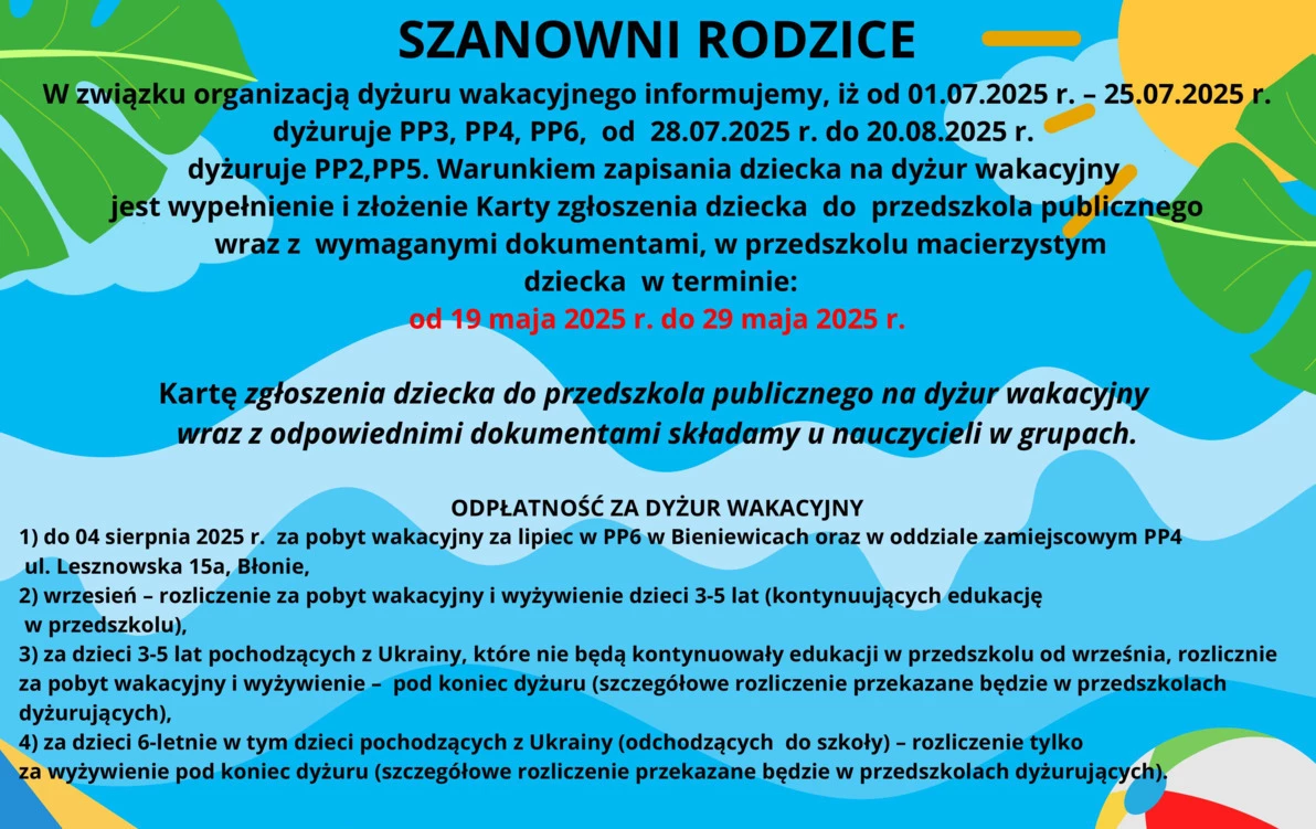 Zdjęcie do Dyżur wakacyjny 2025